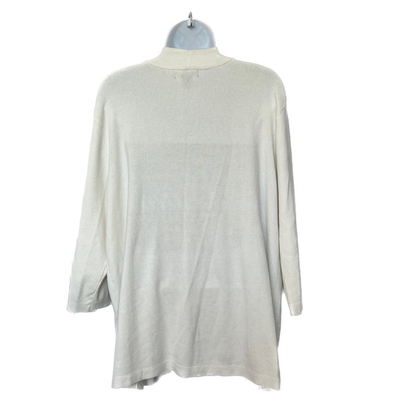 SPRING + MERCER Cardigan Open Front Ivory Size XXL Sweater Cotton Blend - Picture 2 of 4